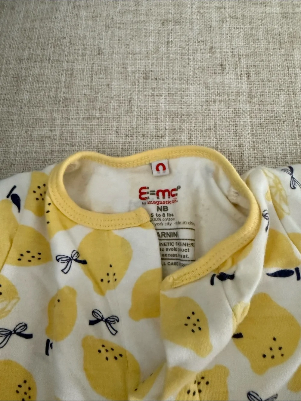 Magnetic Me Yellow Lemon Print Footed One-Piece